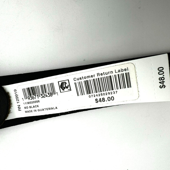 INC | NWT Mens Medium 34-36 Black Genuine Leather Western Silver Buckle Belt NEW - Picture 5 of 6